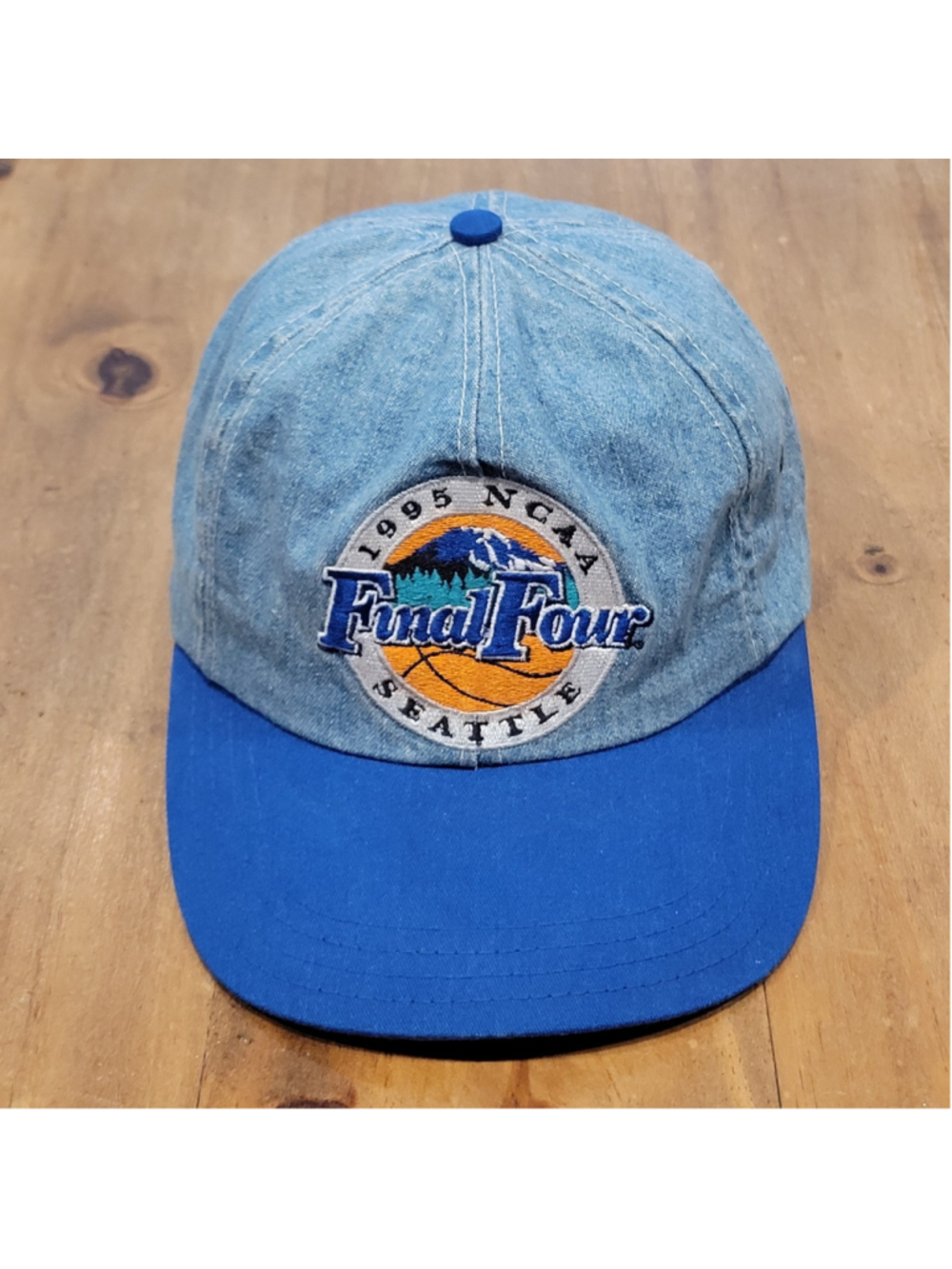 Vintage Final Four Hat Strap Back AJD Blue Denim 1995 Seattle NCAA Basketball